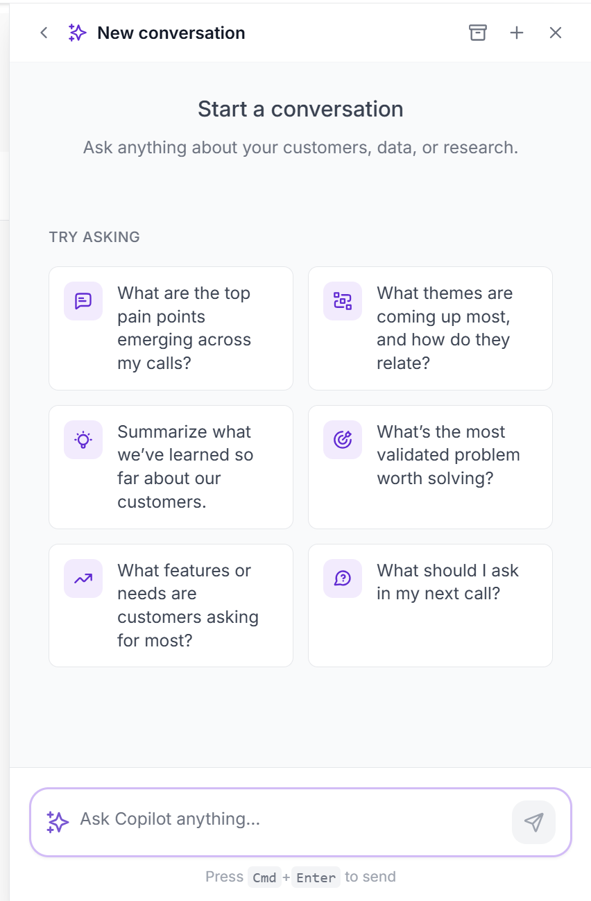 Intervool Copilot — ask anything about your UX research, answered from your own data with sources